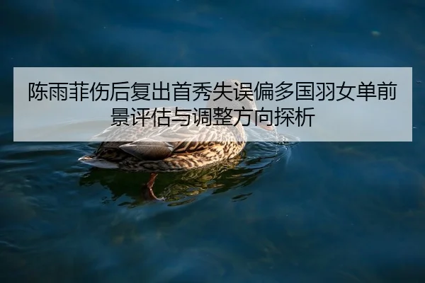 陈雨菲伤后复出首秀失误偏多国羽女单前景评估与调整方向探析